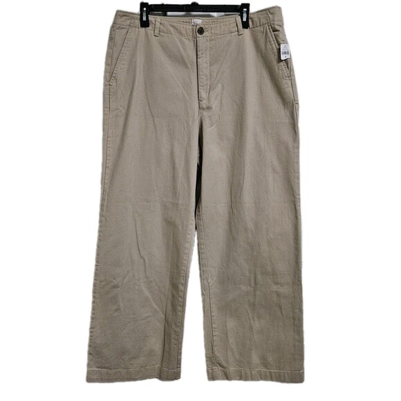 NWT Gap Loose Khaki Jeans Women’s 16 (36x29) Tan High-Rise Wide Hem Pockets - Picture 1 of 12
